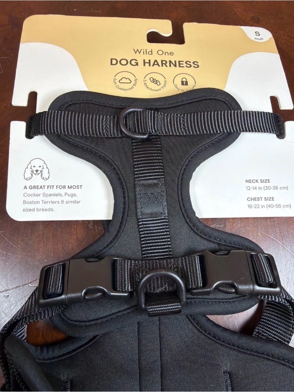 Wild One Black Dog Harness – Padded Adjustable Comfort
